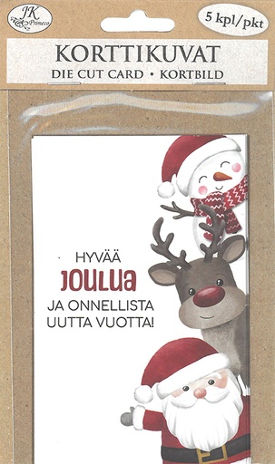 [4720] Korttikuva Iloiset jouluhahmot 5kpl