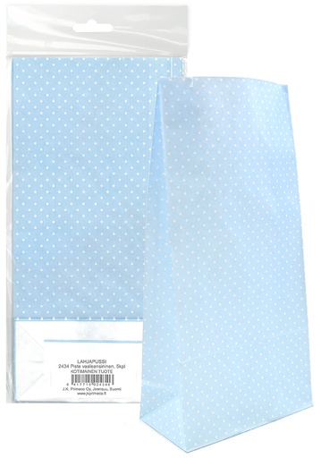 [2434] Paper bag Dot light blue 5pcs