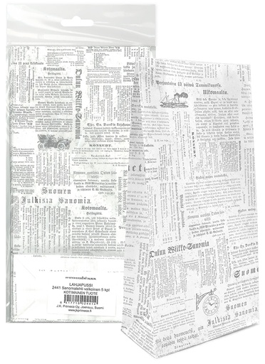 [2441] Paper bag Sanomalehti valkoinen 5pcs