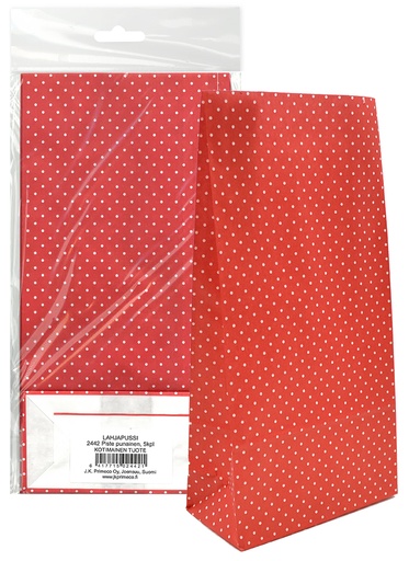 [2442] Paper bag Dot red 5pcs