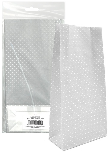 [2444] Paper bag Dot grey 5pcs